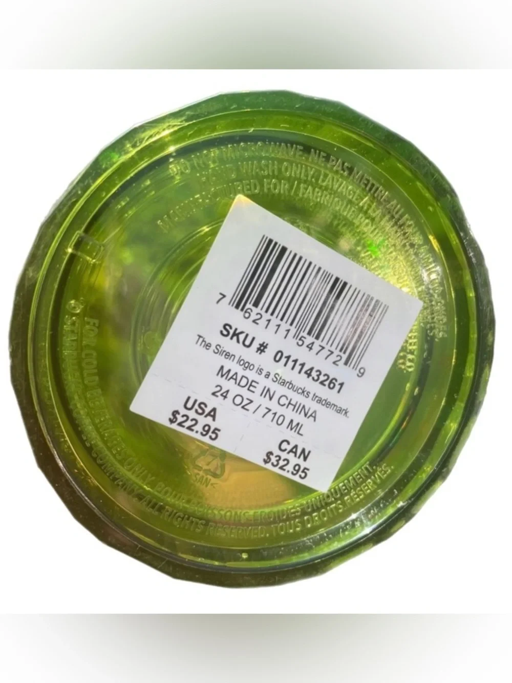 Starbucks Lime Iridescent Kaleidoscope Dome Tumbler 24oz 2023